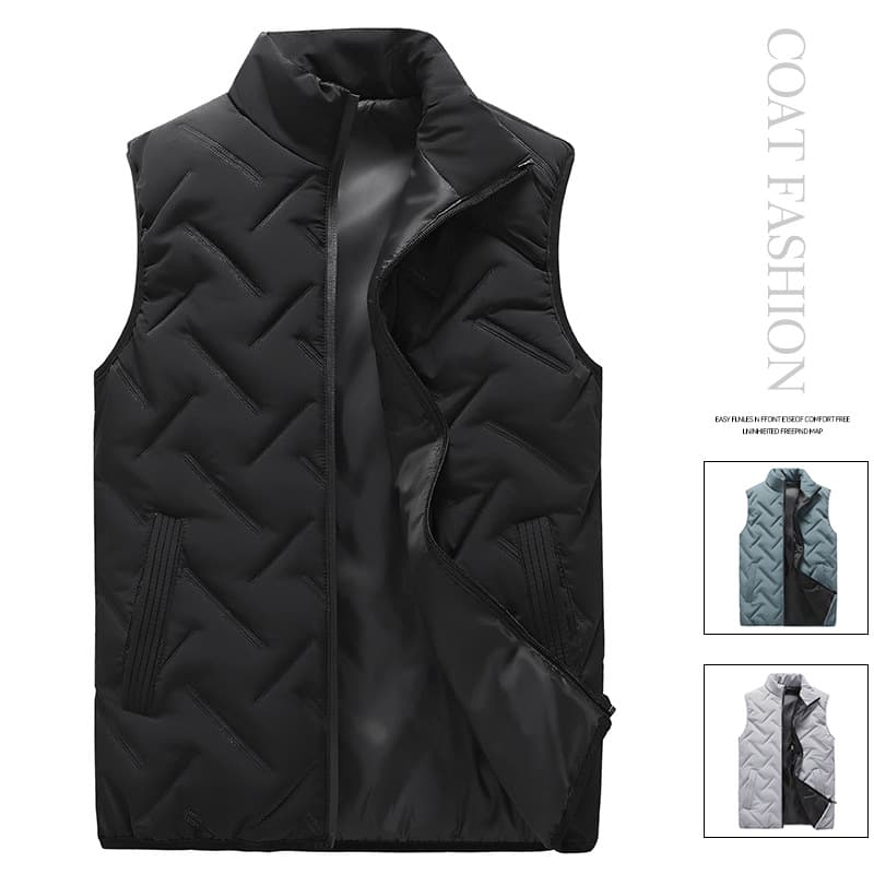 Men's vest, cross-border autumn/winter down cotton, Korean style sleeveless, loose, stylish, thickened outerwear.