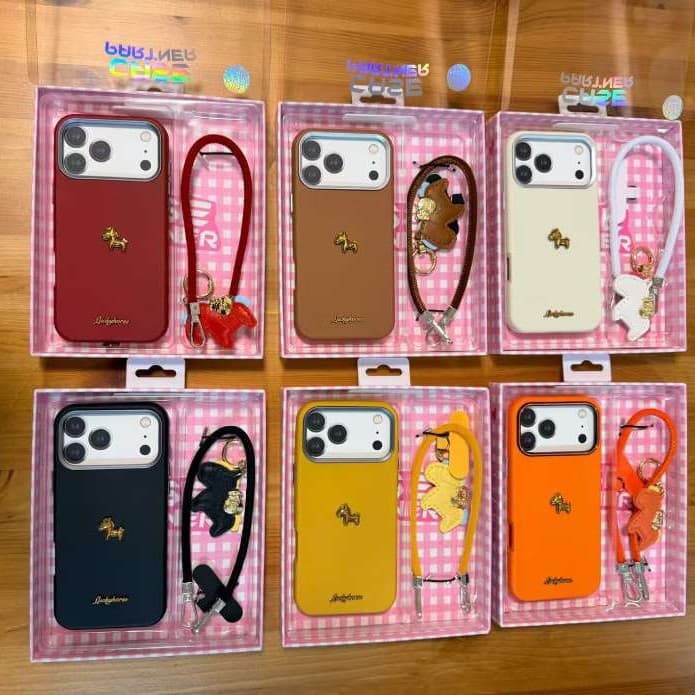 New Year's Pony Lanyard Phone Case Compatible with iPhone 17 Pro Max, Apple 15 Pro, Huawei Mate 60 Pro