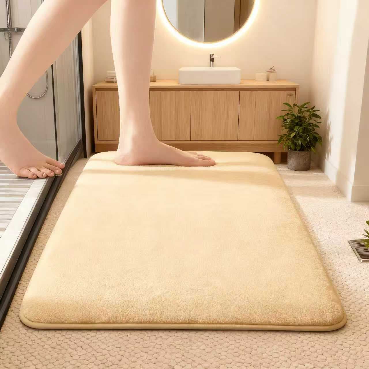 Thickened Non-Slip Bathroom Mat, Water-Absorbent and Waterproof Entry Door Mat, Home Carpet, Durable and Stain-Resistant Toilet Foot Mat