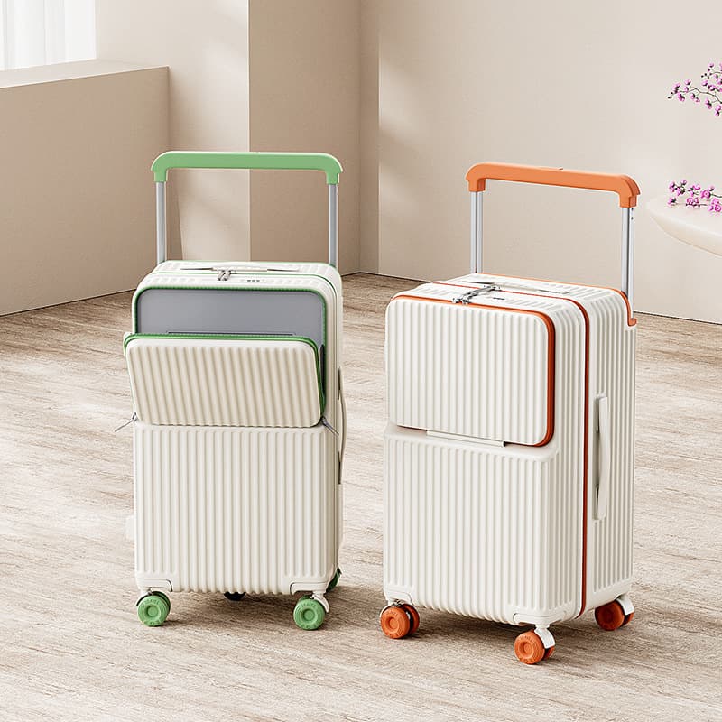 2025 New Wide Handle Suitcase Large Capacity Carry-On Front Opening Combination Lock Travel Case Men Women