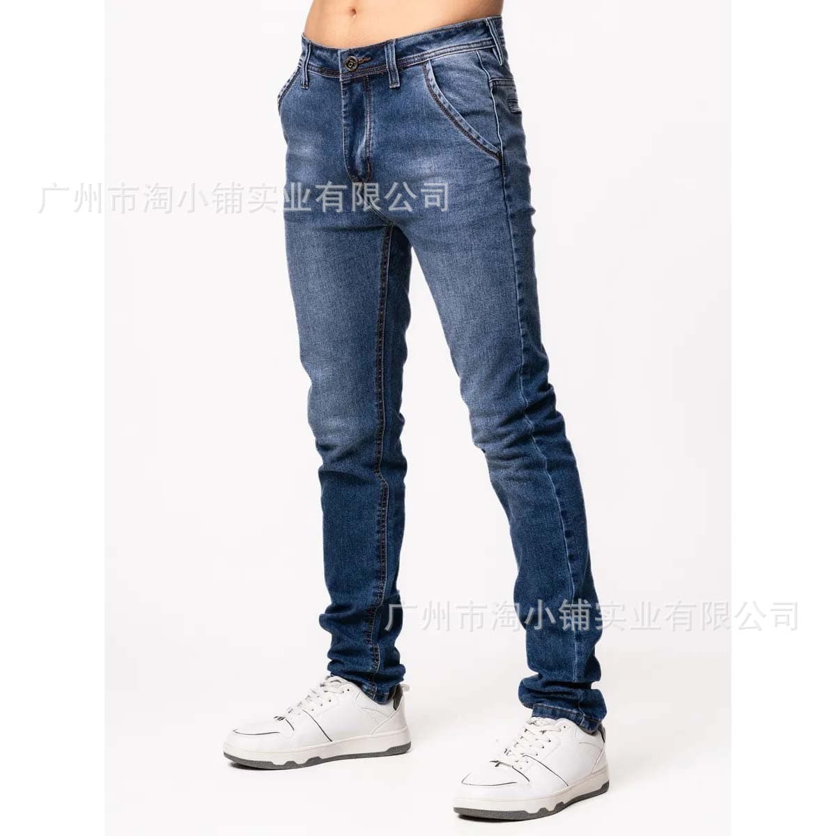 2025 Spring New Style Men's Jeans, Fashion Black Slim High-Waist Skinny Jeans, Men's Straight-Leg Jeans