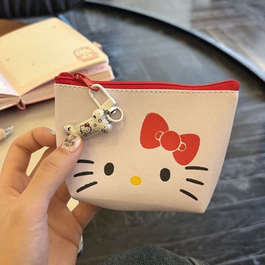 Cute Hello Kitty Coin Purse Girly Heart Cartoon Small Storage Bag Portable ID Bag Lipstick Bag Headphone Bag