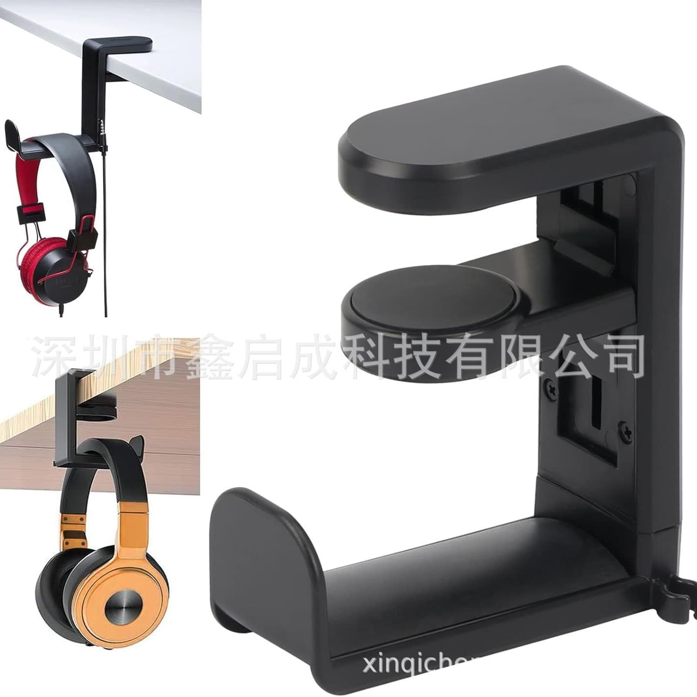 In Stock Amazon Cross-Border Hot Selling Headphone Stand Desk Clamp Mount with 360° Rotating Hook Display Rack