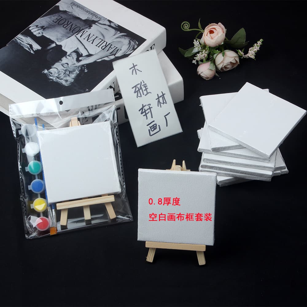 10*10 mini small picture frame drawing board set handmade diy painting children's graffiti painting small drawing board canvas frame