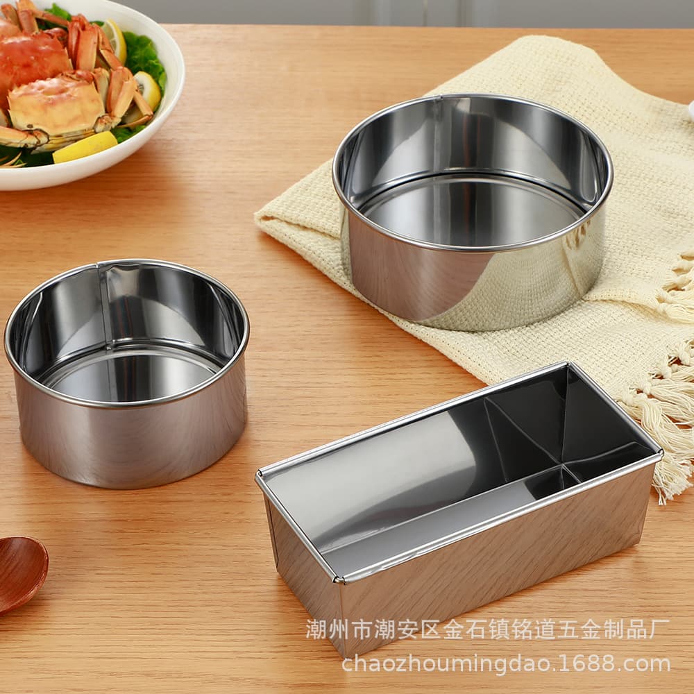 Factory Wholesale Round and Square Cake Mold Set Japanese Mousse Removable Bottom Oven Baking Tool Toast Mold