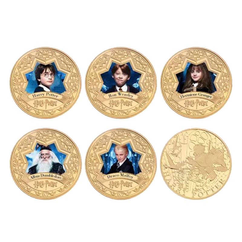 Harry Potter Colorful Commemorative Medal Cross-Border Supplier Play Coin Classic Collectible Harry Potter Small Gift