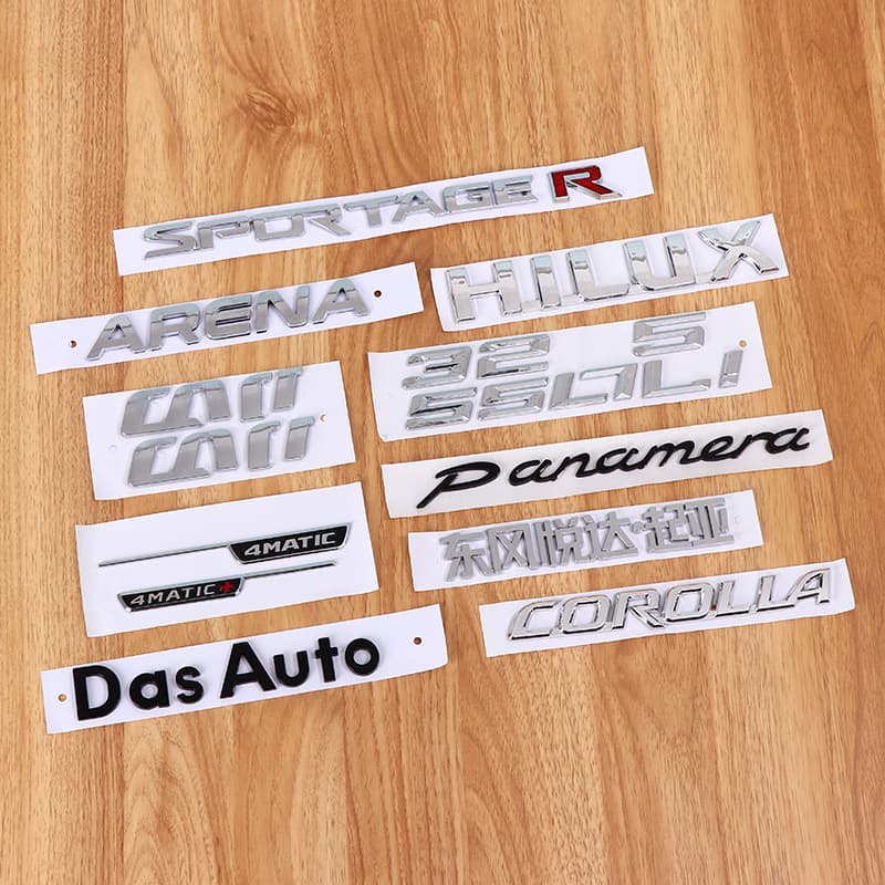 3D Emblem Letters Chrome Plated Badge Rear Tail Metal Texture Car Emblem ABS Plastic 3D Body Sticker