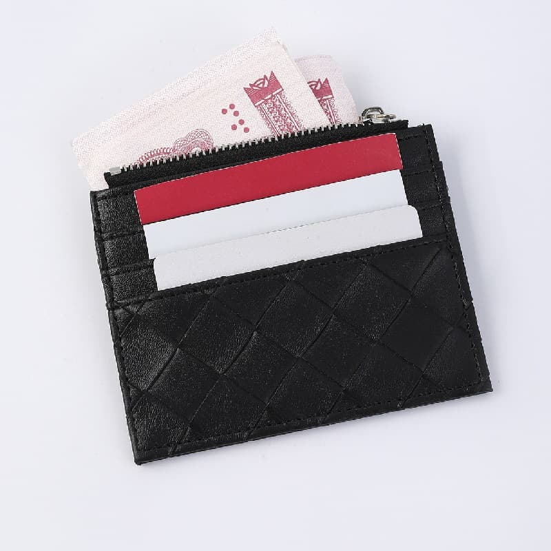 Slim Double-Sided Card Holder Diamond Pattern Multi-Layer Bank Card Case Portable Casual Card Wallet Multi-Slot