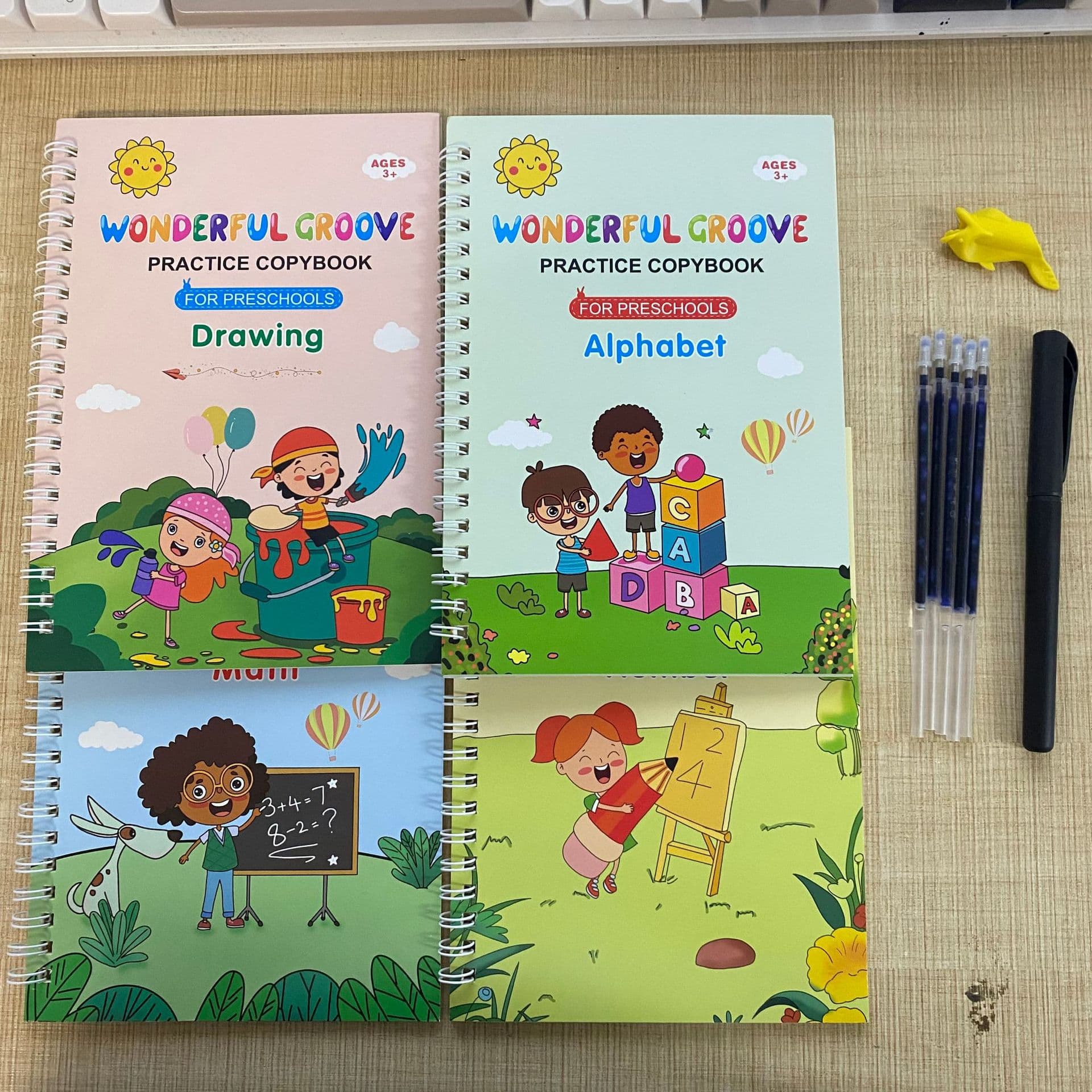 New Cross-border Exclusive Children's Grooved Handwriting Practice Book Arabic Version Hard Pen Magic Exercise Book In Stock with Logo Printing