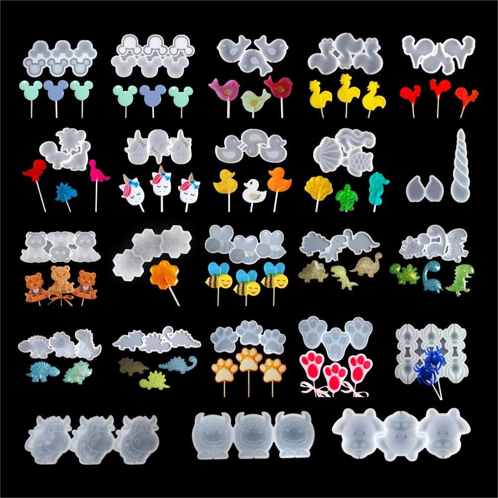 Glue lollipop mold bee hive insect bird dinosaur tiger bear paw animal silicone mold cheese stick mold