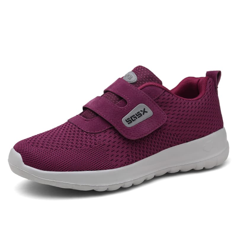 801 Women's Shoes, Mother Shoes, Fly Knit Shoes, Spring Slip-On with Velcro, Lightweight Large Size Walking Shoes, Casual Running Sports Shoes