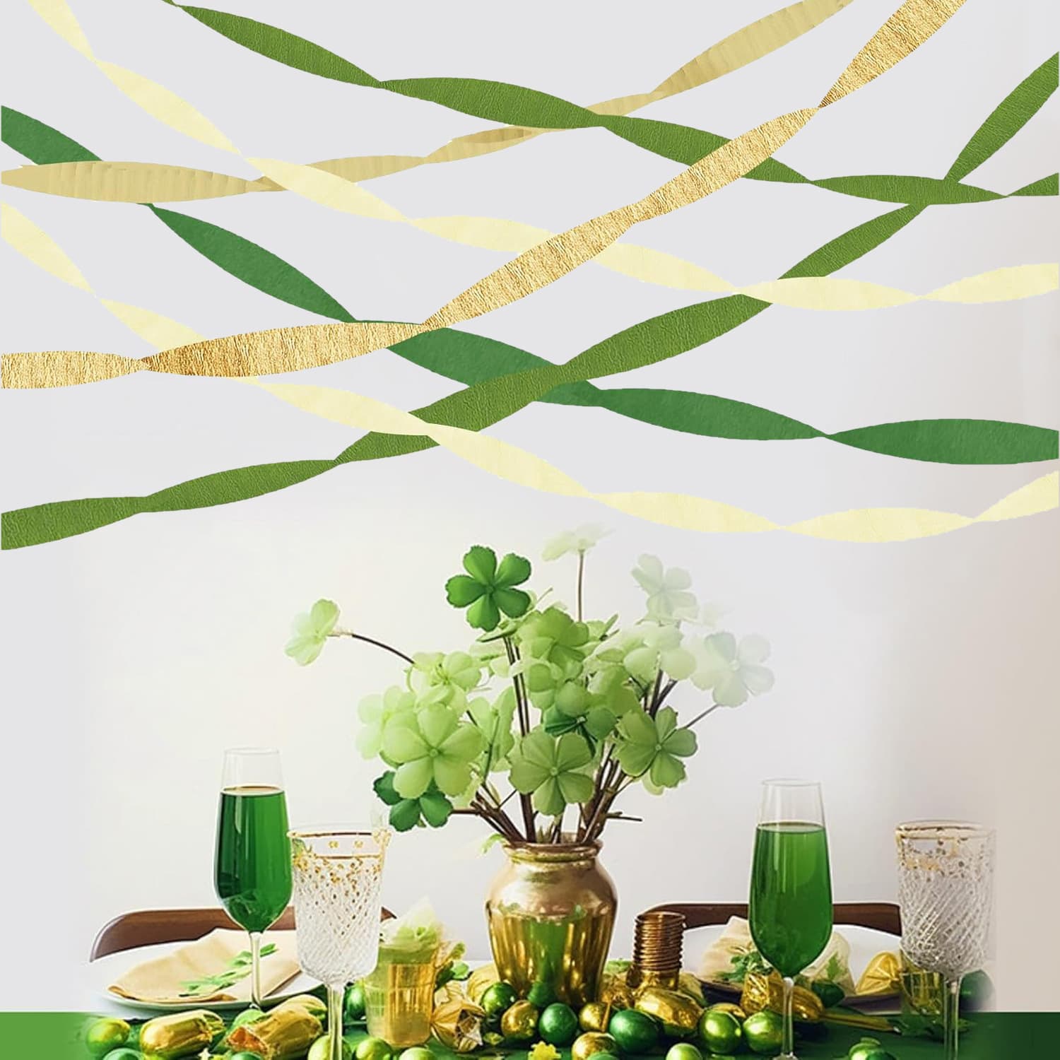 Amazon sage olive green crepe paper roll set cross-border wedding party garland ribbon arrangement decorations
