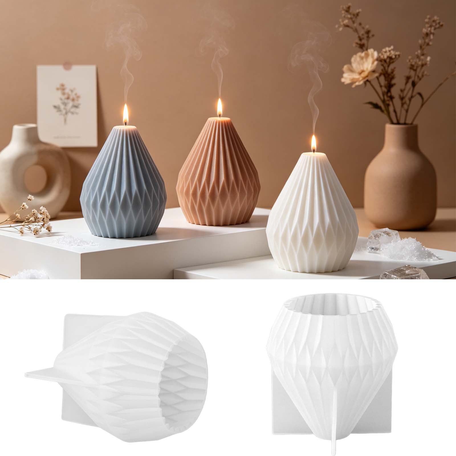 DIY Pear-Shaped Fan Origami Lantern Aromatherapy Candle Silicone Mold Decoration Mousse Cake