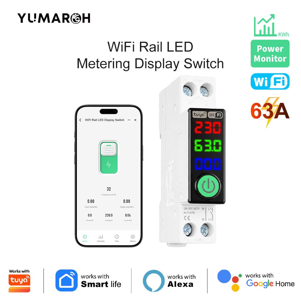 Tuya WiFi smart LED circuit breaker switch mobile phone remote control timing function smart