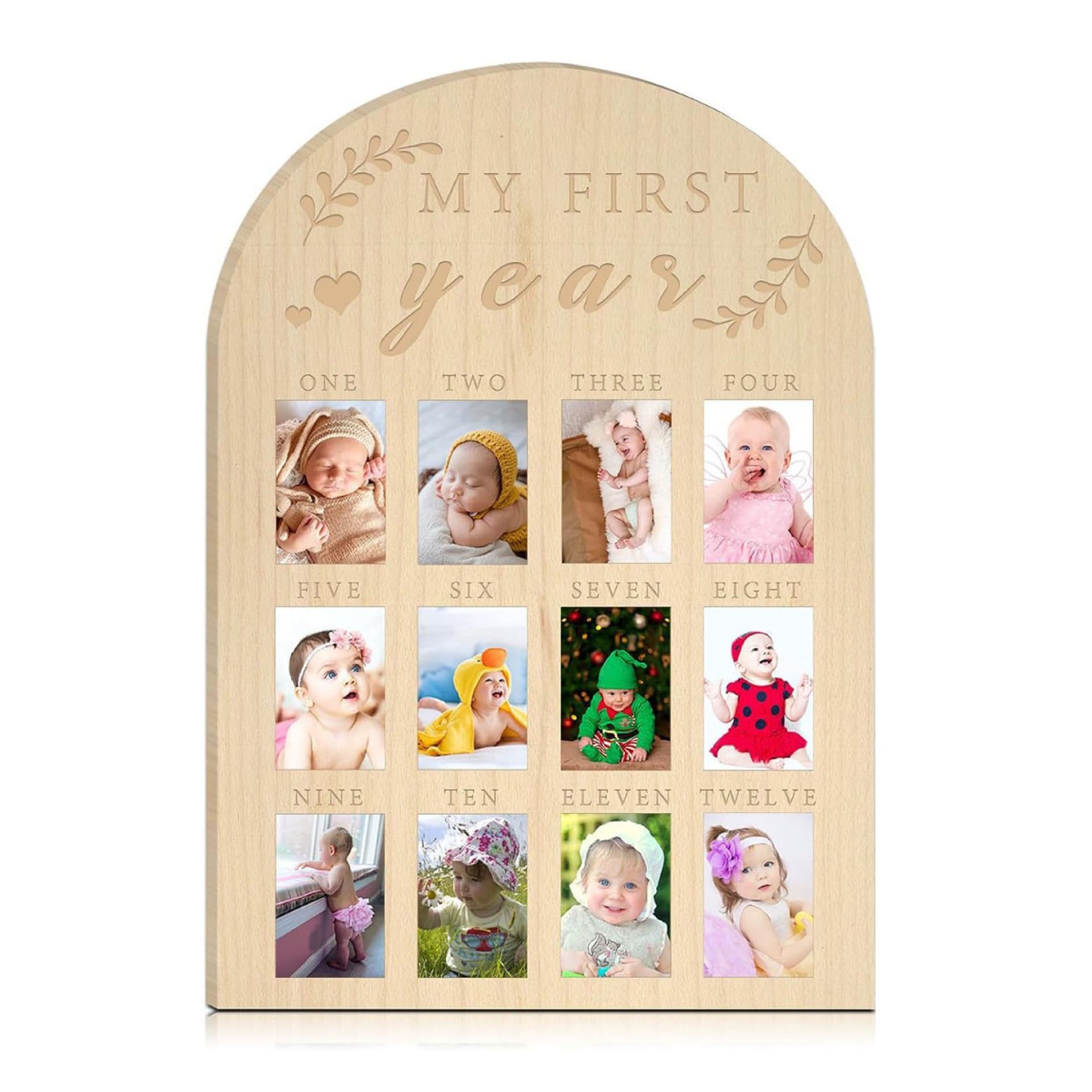 My First Year Photo Moments Baby Keepsake 12-Month Memory Book Neutral Milestone Nursery Decor