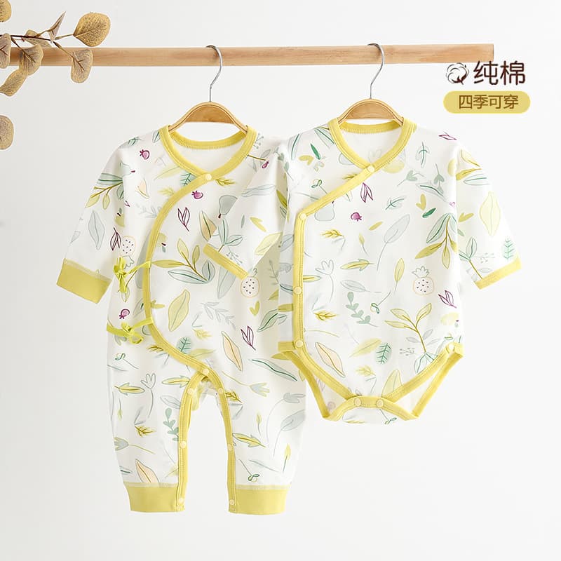 Baby Romper Fall Winter Long Sleeve Newborn Bone-Free Bodysuit All-Season Wear Crawling Suit
