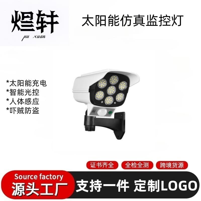 Cross-Border Solar Panel Simulated Surveillance Outdoor Garden Light with Smart Human Sensor and Camera