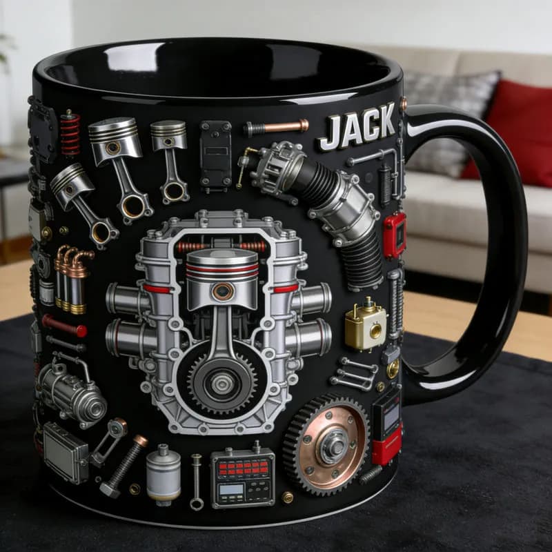 Cross-border Personalized Engine-Part Embossed Mug