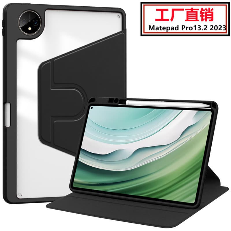 For Huawei MatePad PRO 13.2 Case 2023, Rotating Acrylic Ultra-Thin Transparent Stylus Slot Stand