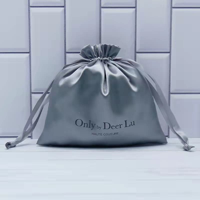 Satin drawstring bag, printable imitation silk bag, dustproof jewelry bag, faux satin drawstring bag
