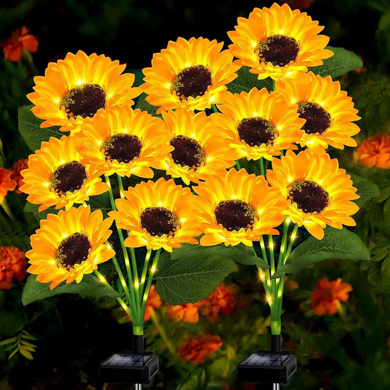 Solar sunflower lanterns, outdoor lawn lights, garden decorative lights, waterproof landscape lights, festive atmosphere lights