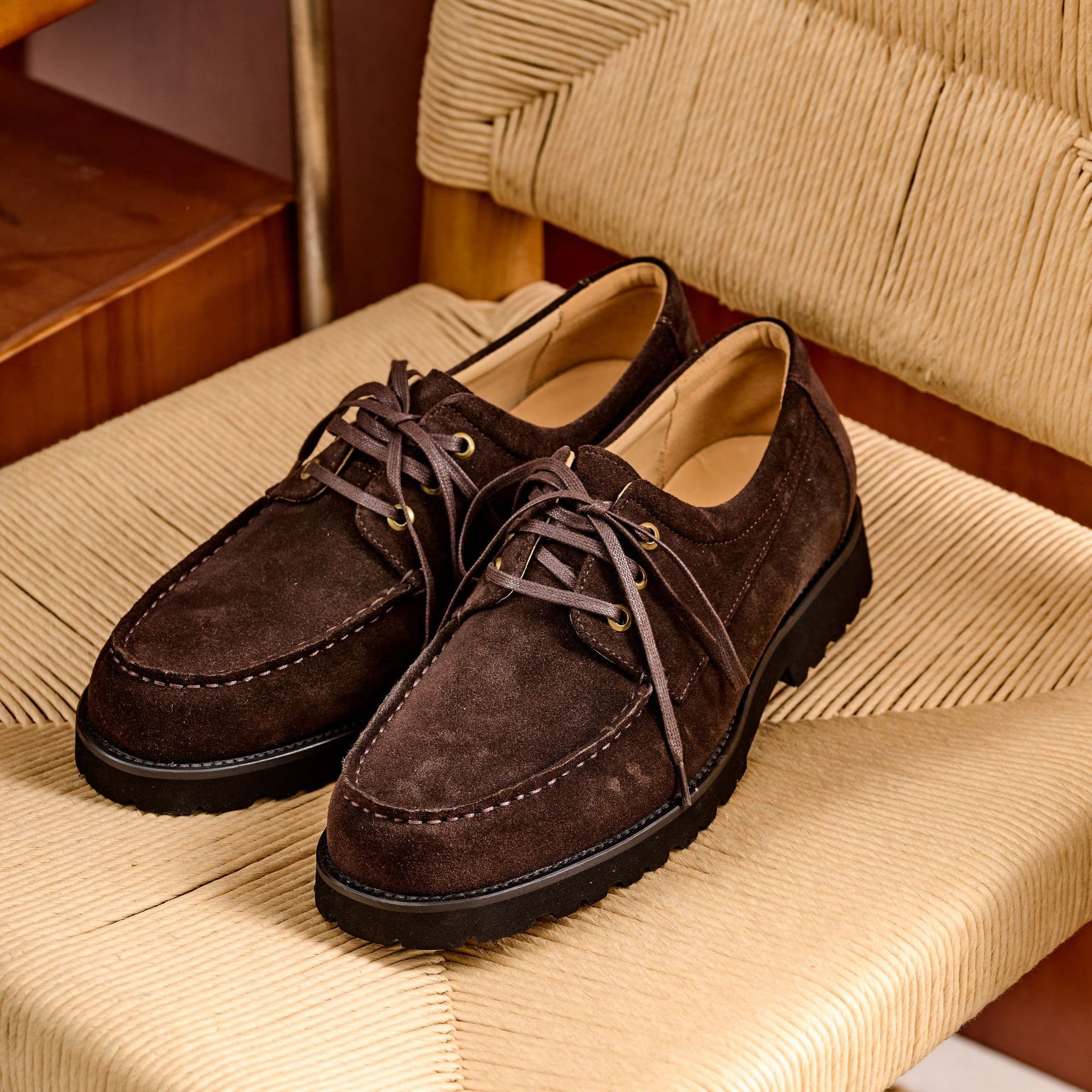 British Vintage Genuine Leather Loafers for Men, Kangaroo Shoes, Japanese Workwear Casual Versatile Retro Derby Shoes with Height Increase