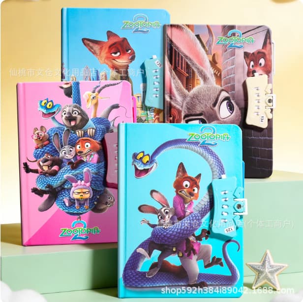 Zootopia Password Notebook Judy Hopps Nick Wilde Locked Diary Gift for Girls Boys