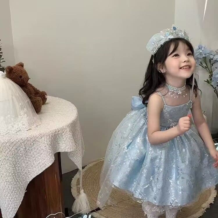 Girl's New Aisha Spaghetti Strap Dress Birthday Princess Gown Lolita Tutu Dress Baby First Birthday Dress