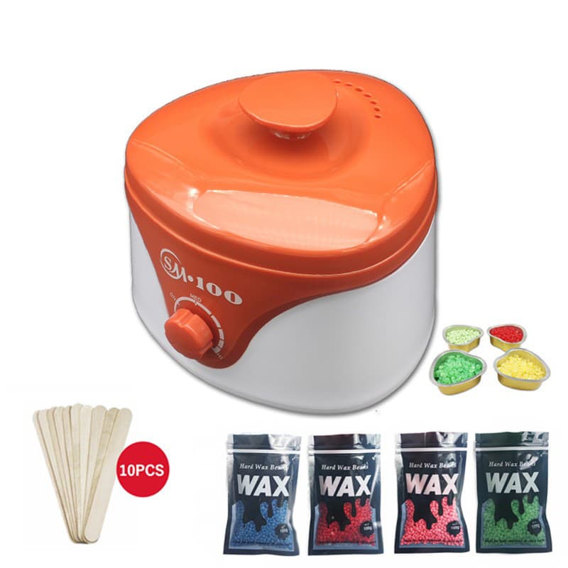 Cross-border Amazon non-stick pan wax melting bean machine beeswax hot wax depilation Wax kits paper-free depilatory wax bean set