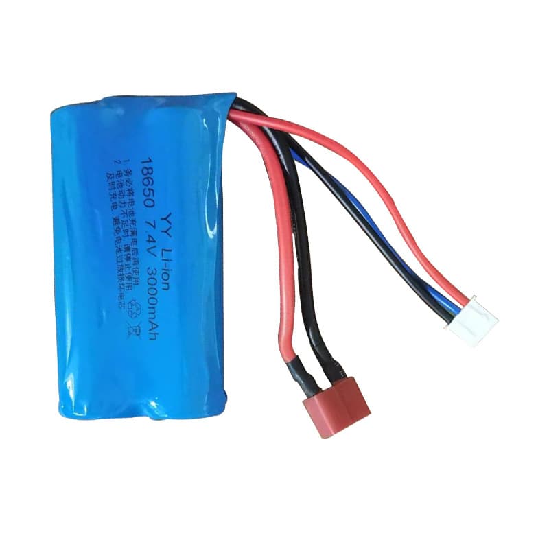 18650 7.4V 3000mAh XH-3P T-Type Plug Rechargeable Battery Pack for Remote Control Electric Toys