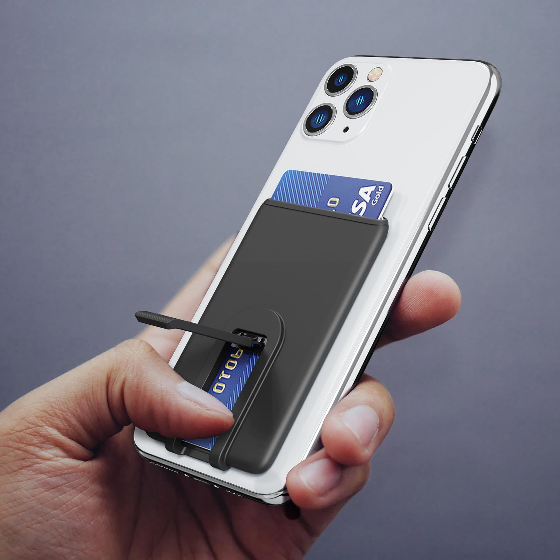 New silicone phone case, multi-functional stand, self-adhesive phone back sticker, bank card holder