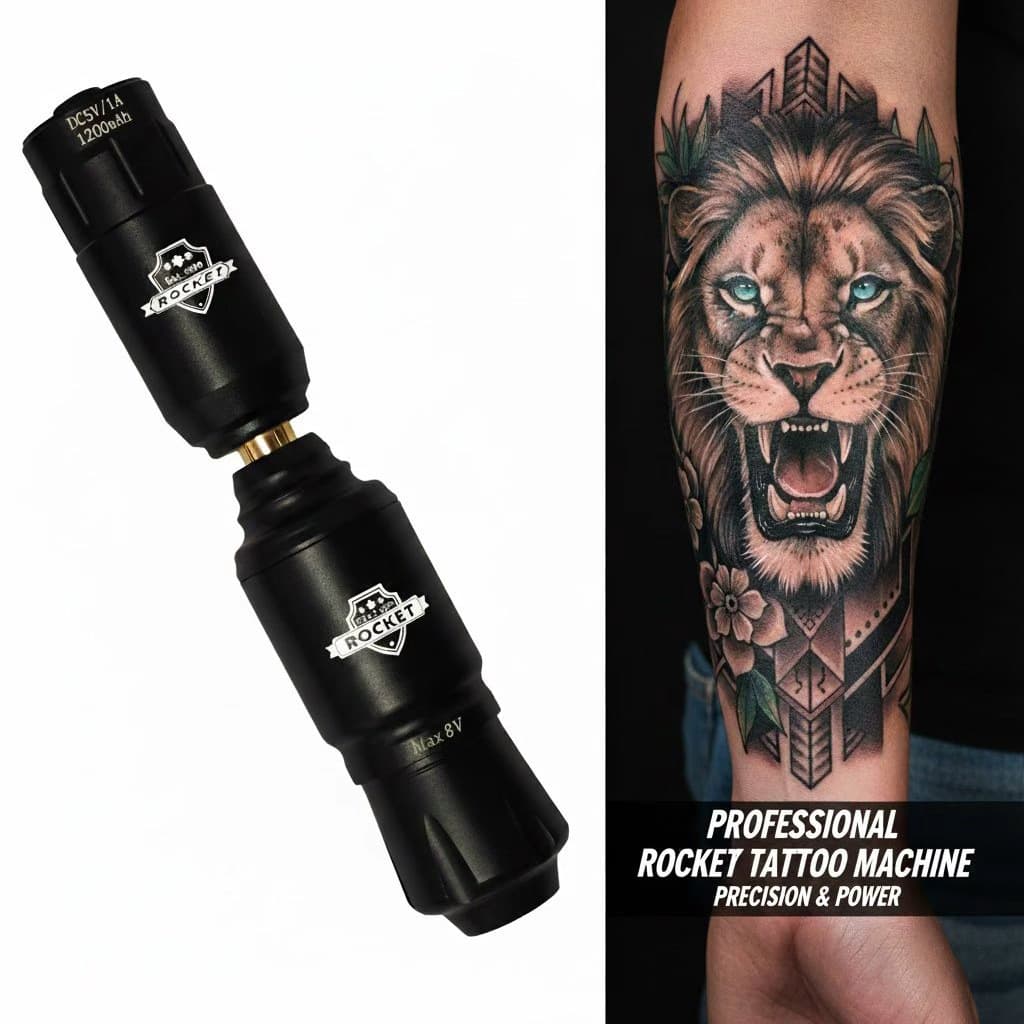 Specially supplied for foreign trade, ROCKET TATTOO MACHINE with lithium battery, wireless and wired, two-use rocket tattoo machine
