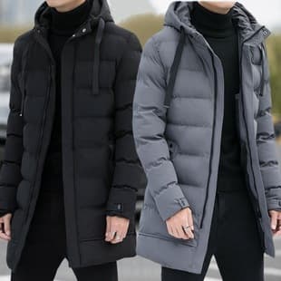 Mid-Length Cotton Coat Men's Hooded Cotton Jacket 2024 Winter New Workwear Cotton Coat Long Cotton Jacket Winter Outerwear Men