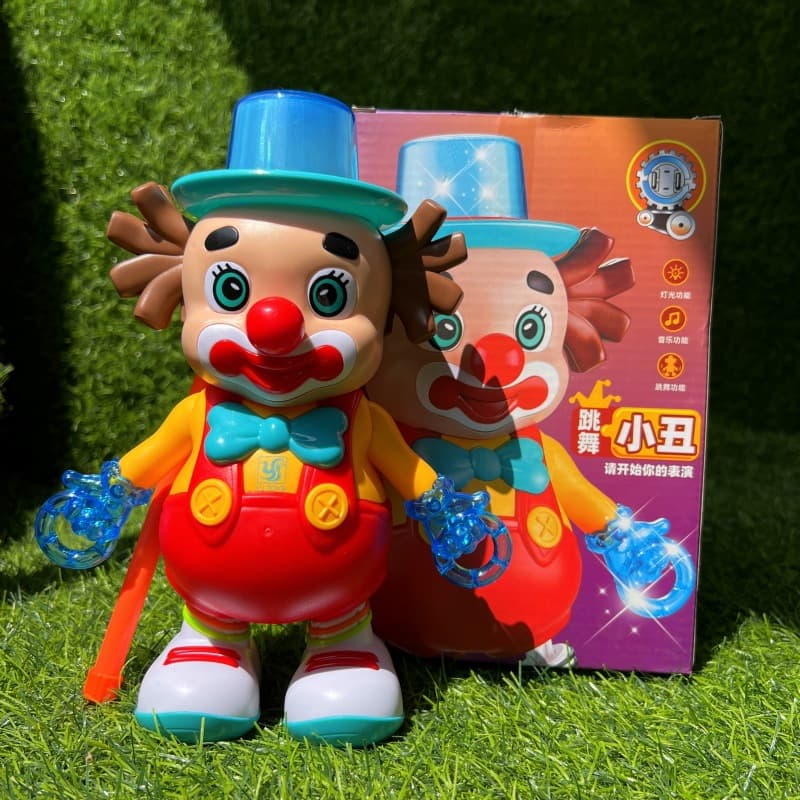 2026 Mid-Autumn Festival Children's Handheld Electric Funny Clown Performance Dancing Colorful Glowing Hat Music Lantern