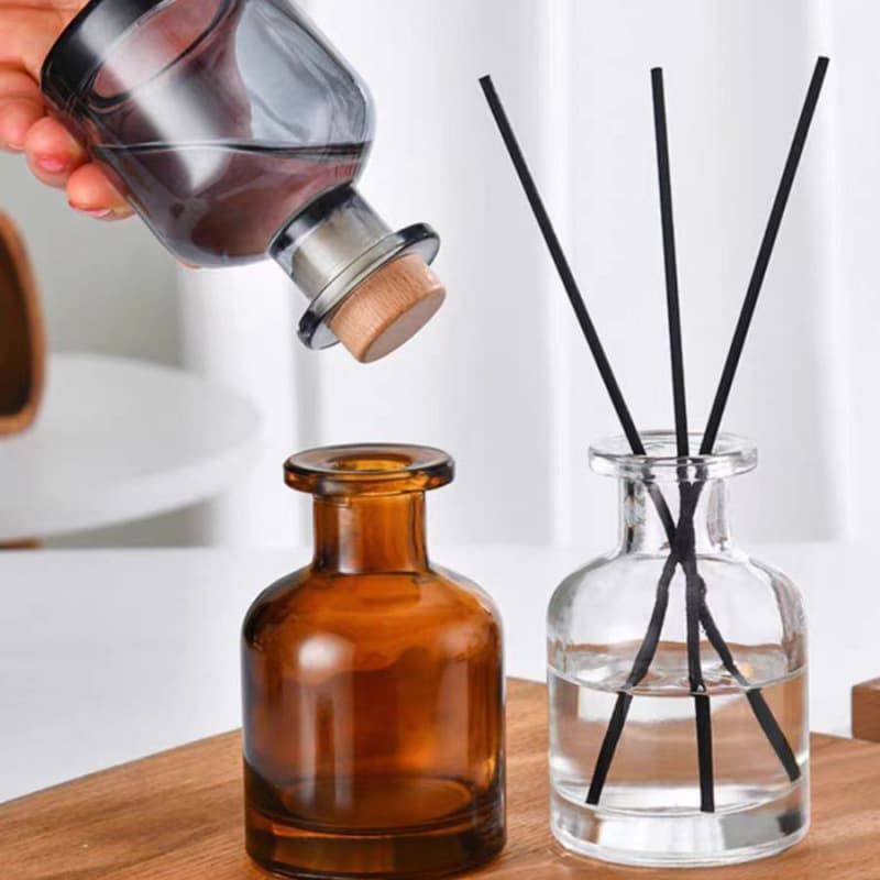 Nordic high-end glass fragrance empty bottle hotel B&B fire-free rattan diffuser bottle home bedroom aromatherapy bottle