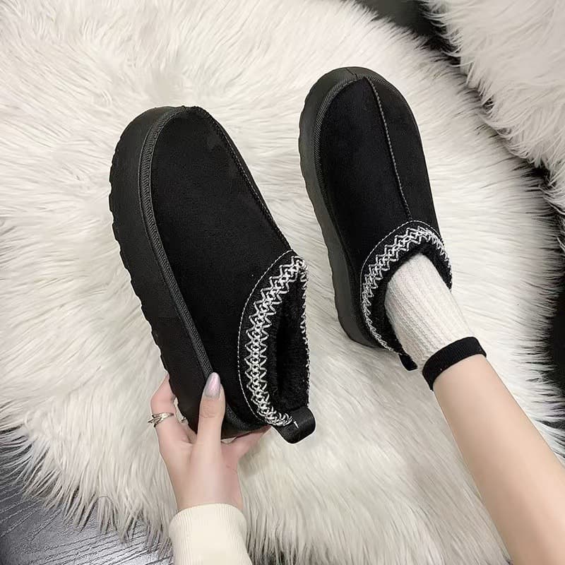 Snow ethnic snow boots in winter, plus velvet and thickened toe caps, thick soles, increased height, popular slippers, versatile and comfortable for foreign trade