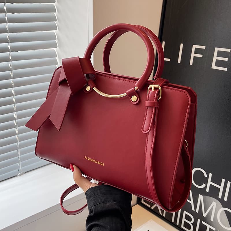 2025 New Luxury Wedding Bag for Women, Large Capacity Red Tote Bag for Bride, Handheld and Crossbody
