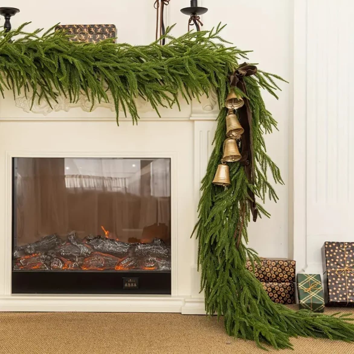 Cross-border temu simulated Fox pine soft rubber rattan artificial pine and cypress tree rattan simulated green plants Christmas hanging decoration