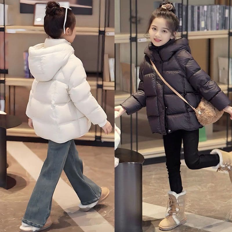 Girls' Down Jacket, Sweet Princess Style, Chinese-Style School Puffer, Thickened Winter Coat