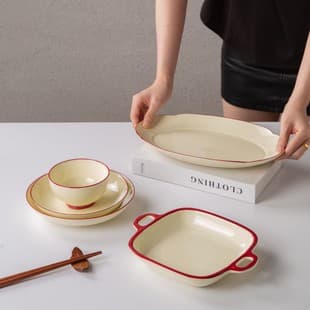 New Modern Minimalist Ceramic Dinnerware Set Home Bowl and Plate Set
