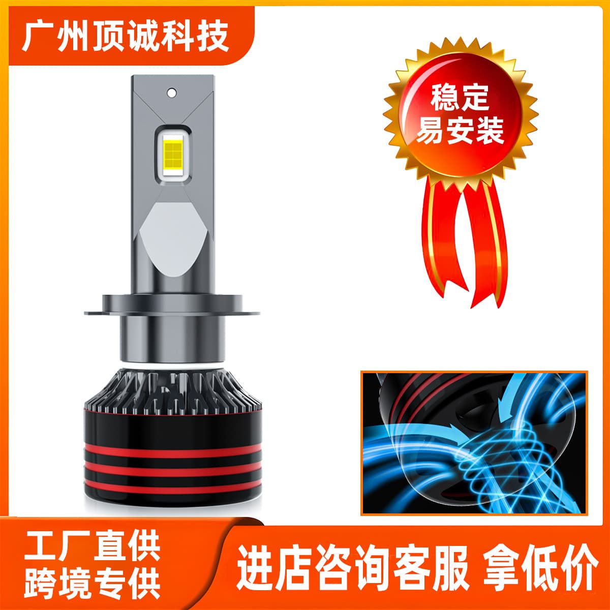 M8pro Upgraded Car LED Headlight H7 H11 Super Bright Auto Lamp Cross-Border Source H4 Single Copper Tube High Power