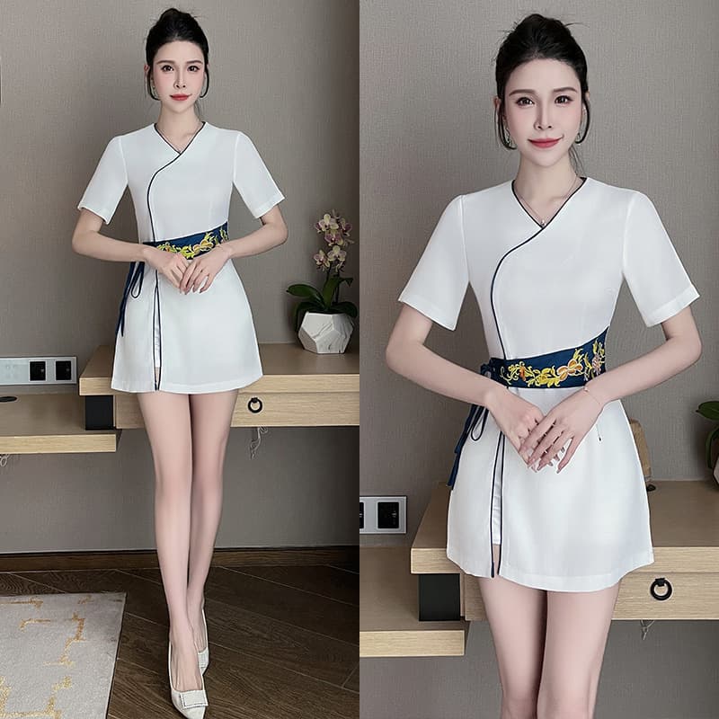 New Foot Bath Center Technician Uniform Women Foot Massage New Set SPA Ear Picking Tea Artisan Uniform 1399