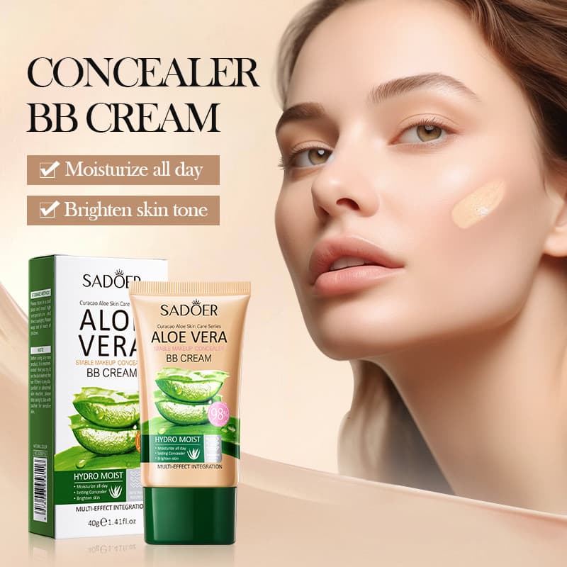 All-English Aloe Long-Lasting Concealer BB Cream SADOER Contour and Complexion Makeup BB Cream Cross-Border Foreign Trade Wholesale