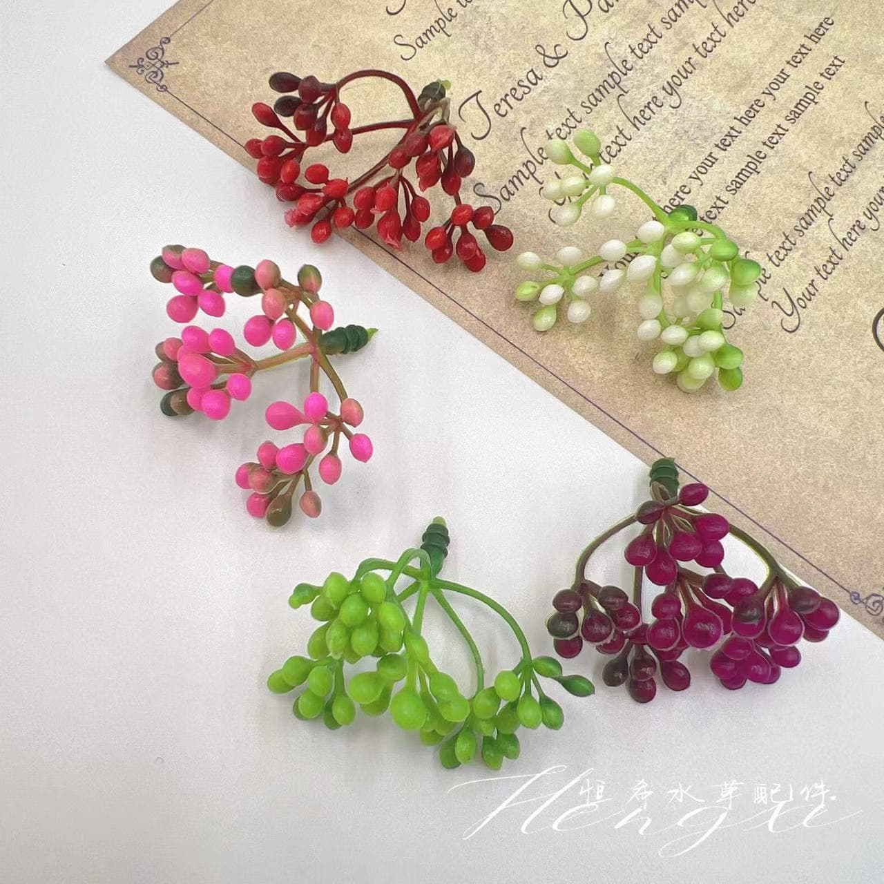 Factory direct sales high simulation jewelry accessories plastic water plant accessories simulation mini bonsai cherry hairpin