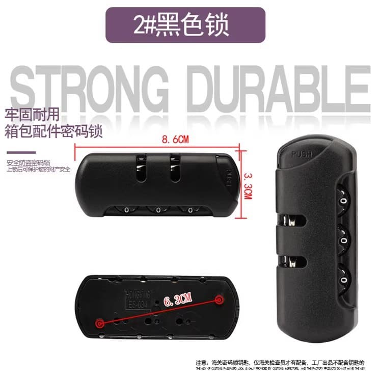 Universal suitcase combination locks for PC zipper cases, ABS case combination locks, suitcase accessories, replaceable silver locks