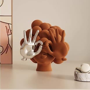 Yibeizi [Original] High-End Abstract Figure Sculpture for Living Room TV Cabinet, Niche Art Piece Light
