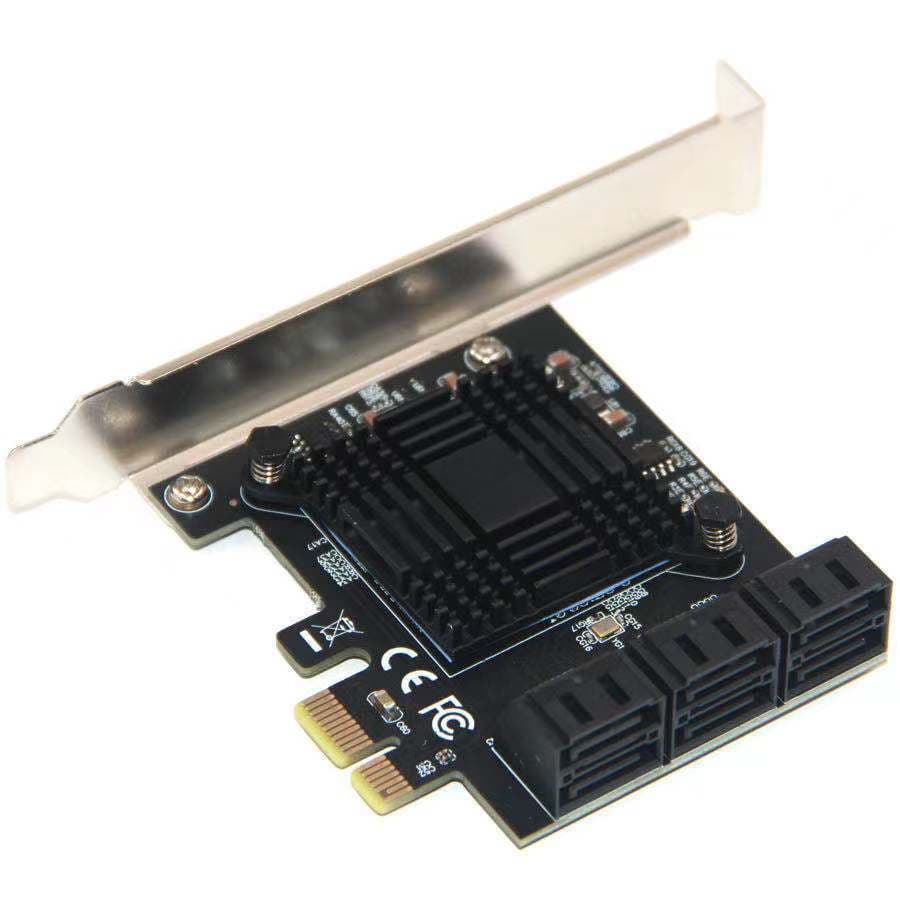 PCIE to 6-Port SATA 3.0 Expansion Card for Computer Chassis SATA Array Adapter High-Speed Card
