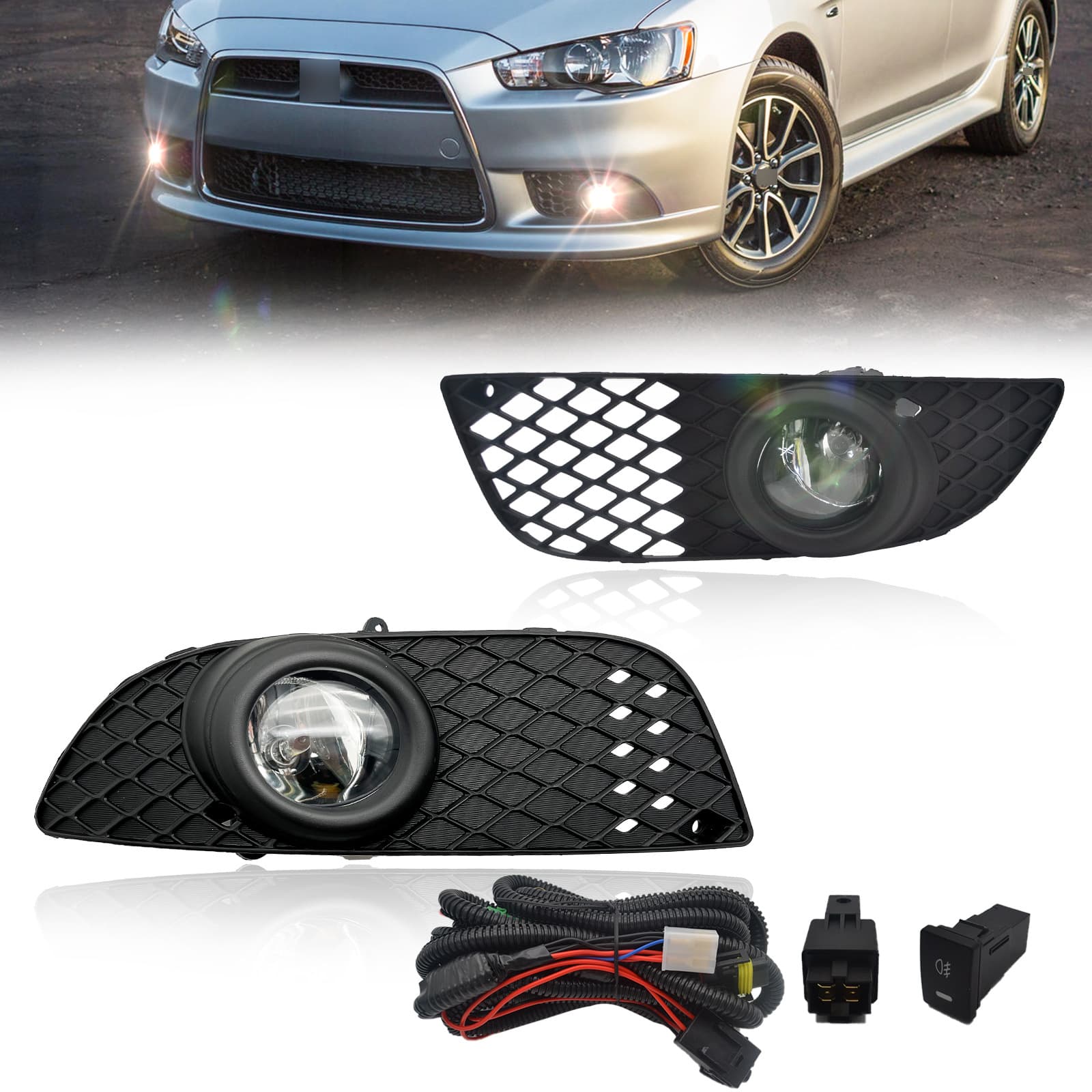 Cross-border Halogen Car Fog Light for Mitsubishi Lancer 08 10 13 14 15 16