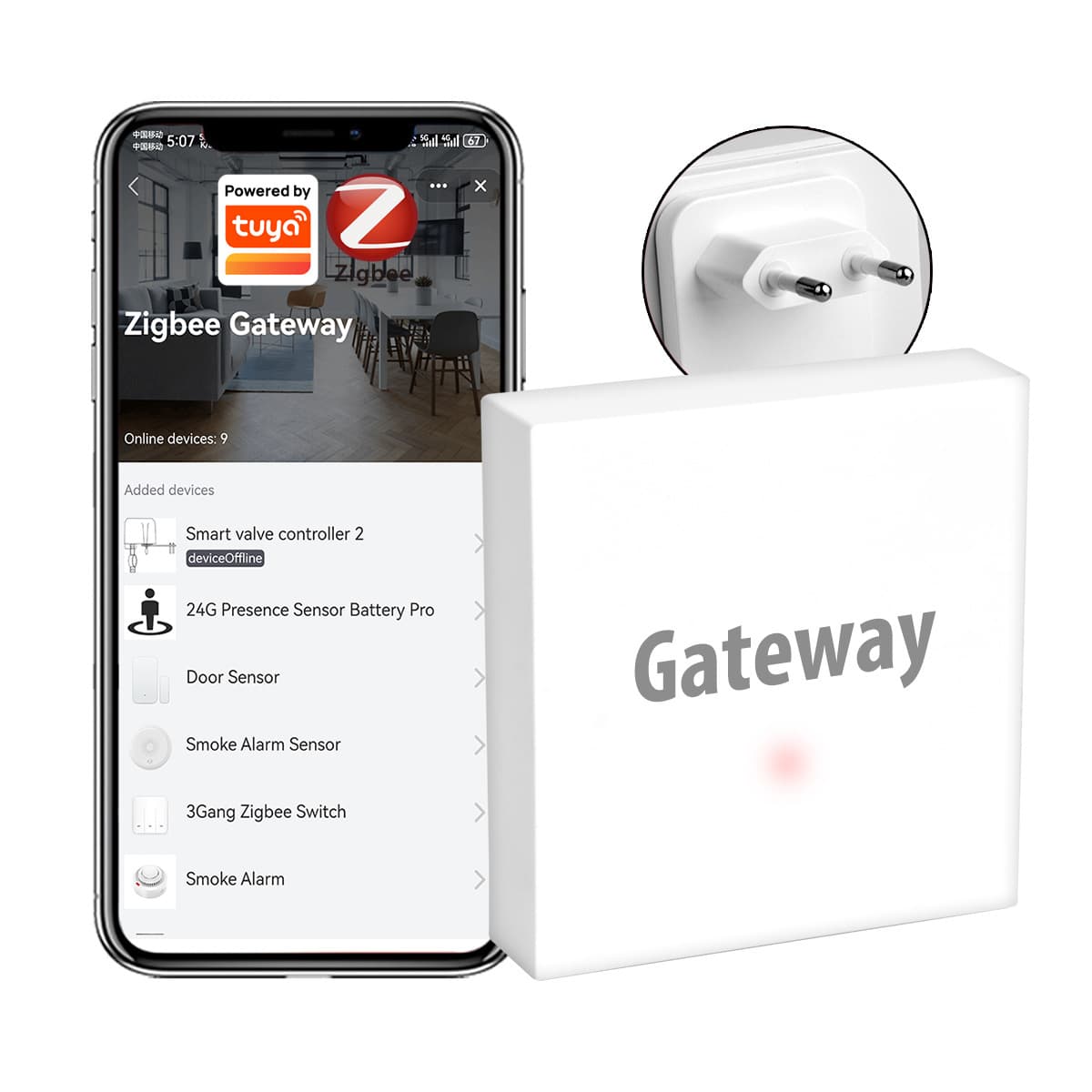 Tuya Smart Zigbee Gateway WiFi Wireless Home Remote Controller Automatic Linkage Smart Home Gateway