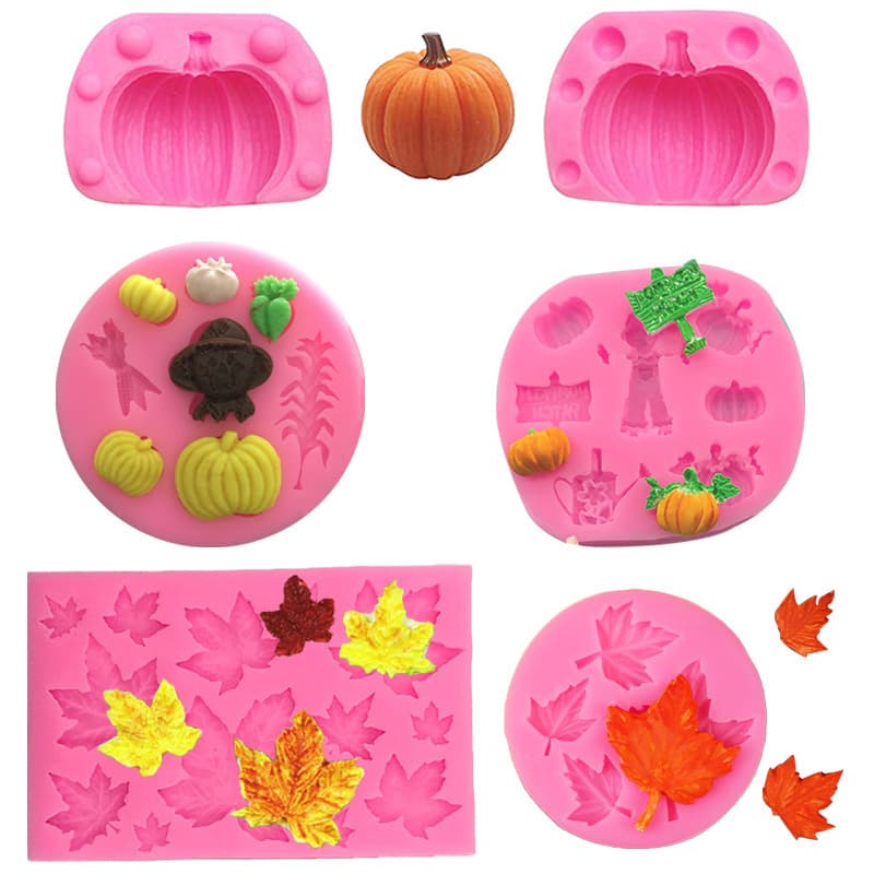 Pumpkin Maple Leaf Silicone Cake Mold Halloween Theme Leaf Handmade Soap Mold Baking Small Decoration Mold